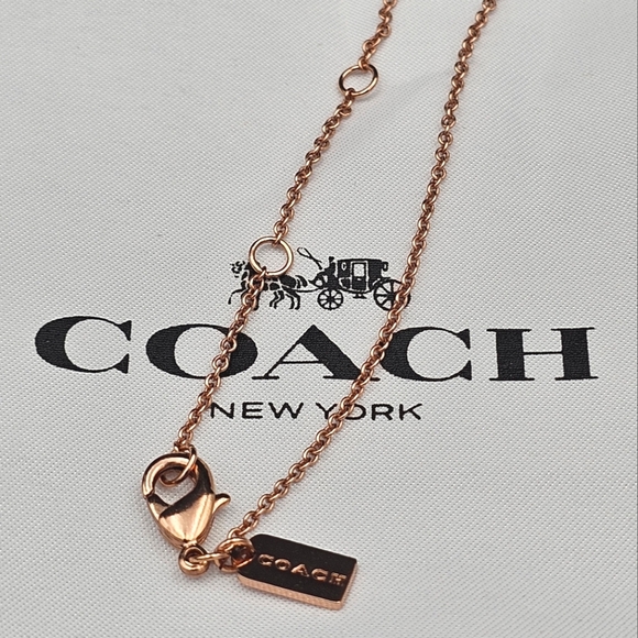 COACH Signature Enamel Necklace - Rose Gold (NWT - Authentic) - Picture 2 of 3